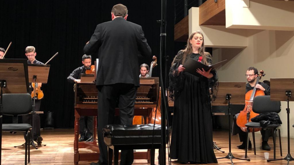 Melissa Bergonso como solista no Oratório San Filippo Neri, de Alessandro Scarlatti.